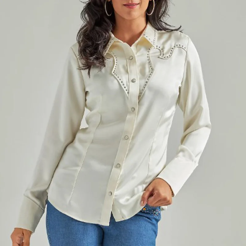 Wrangler Women's Antique White Satin Shirt