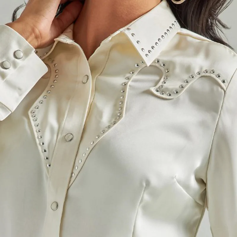 Wrangler Women's Antique White Satin Shirt