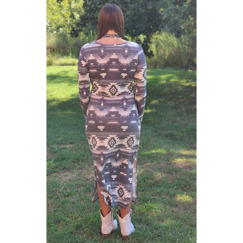 Wrangler Grey/White Aztec Dress