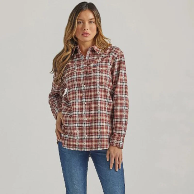 Wrangler Women's Flannel Snap Plaid Shirt