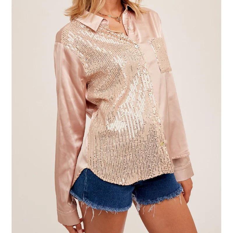 Satin Sequin Blouse