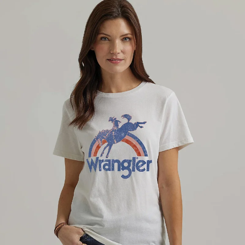 Wrangler Women's White Rainbow Bronc Tee