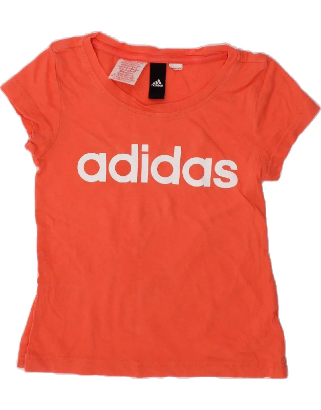 ADIDAS Baby Girls Graphic T-Shirt Top 18-24 Months Orange