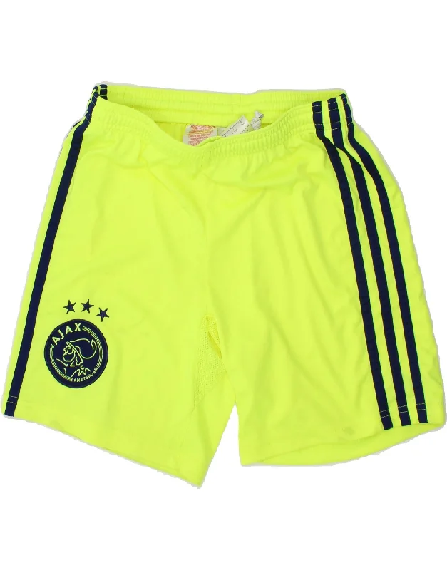 ADIDAS Boys Ajax Sport Shorts 9-10 Years Yellow Polyester