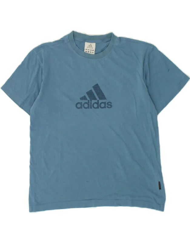 ADIDAS Boys Graphic T-Shirt Top 13-14 Years Blue Cotton