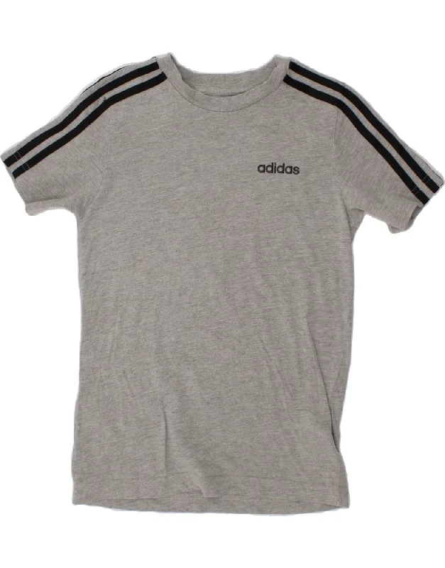 ADIDAS Boys T-Shirt Top 9-10 Years Grey Cotton