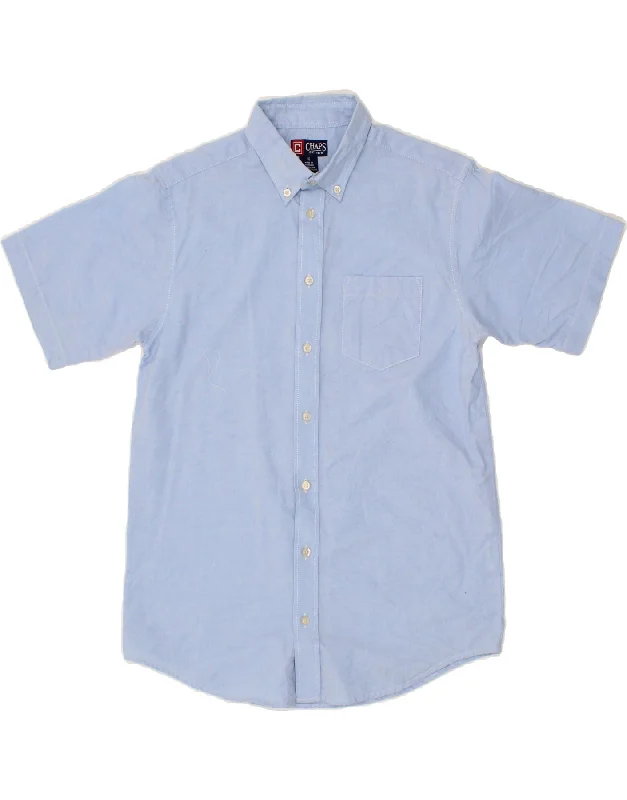 CHAPS Boys Short Sleeve Shirt 15-16 Years Blue Cotton