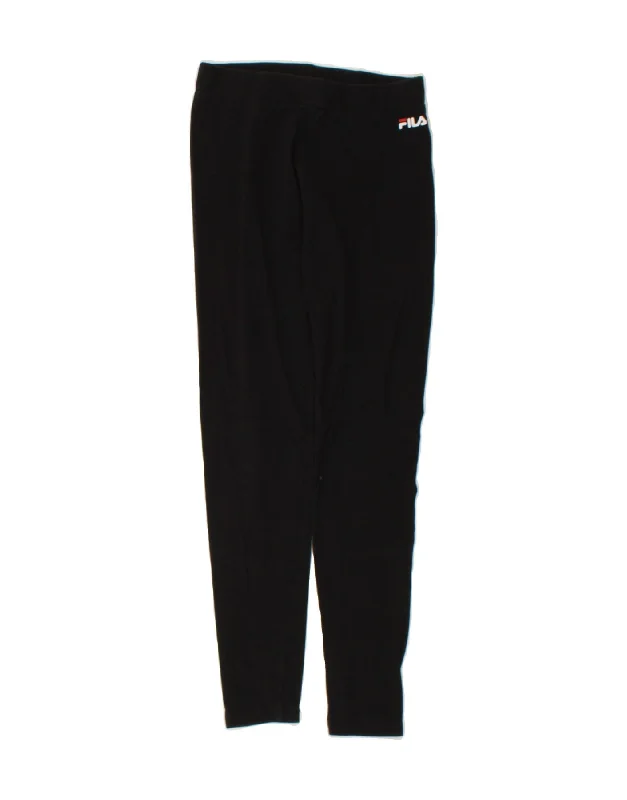 FILA Girls Graphic Leggings 11-12 Years Black