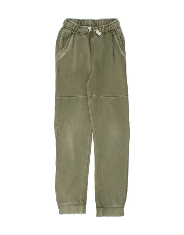 GUESS Girls Tracksuit Trousers Joggers 7-8 Years Green Cotton