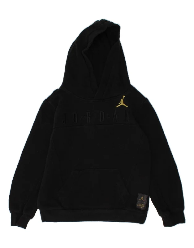 JORDAN Boys Graphic Hoodie Jumper 6-7 Years Large  Black Cotton