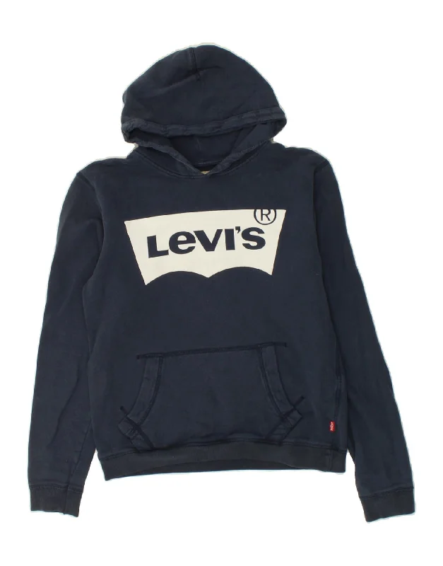 LEVI'S Boys Graphic Hoodie Jumper 15-16 Years Navy Blue