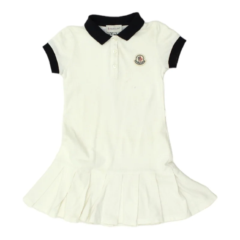 Moncler Girls White Short Sleeve Polo Shirt Dress | Vintage Kids Tennis Designer