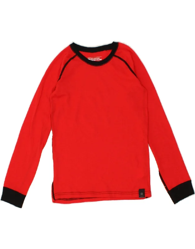 MOUNTAIN WAREHOUSE Boys Top Long Sleeve 11-12 Years Red Merino Wool