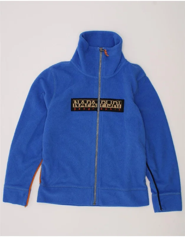 NAPAPIJRI Boys Graphic Fleece Jacket 9-10 Years Blue Polyester