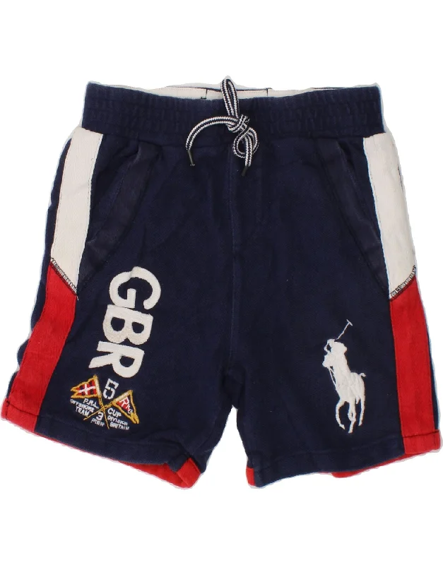 POLO RALPH LAUREN Boys Graphic Sport Shorts 4-5 Years Navy Blue