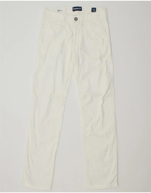 TIMBERLAND Girls Straight Chino Trousers 13-14 Years W26 L32  White Cotton