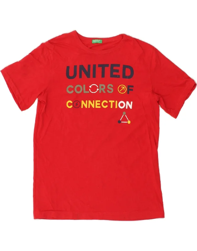 UNITED COLORS OF BENETTON Boys Graphic T-Shirt Top 11-12 Years 2XL Red