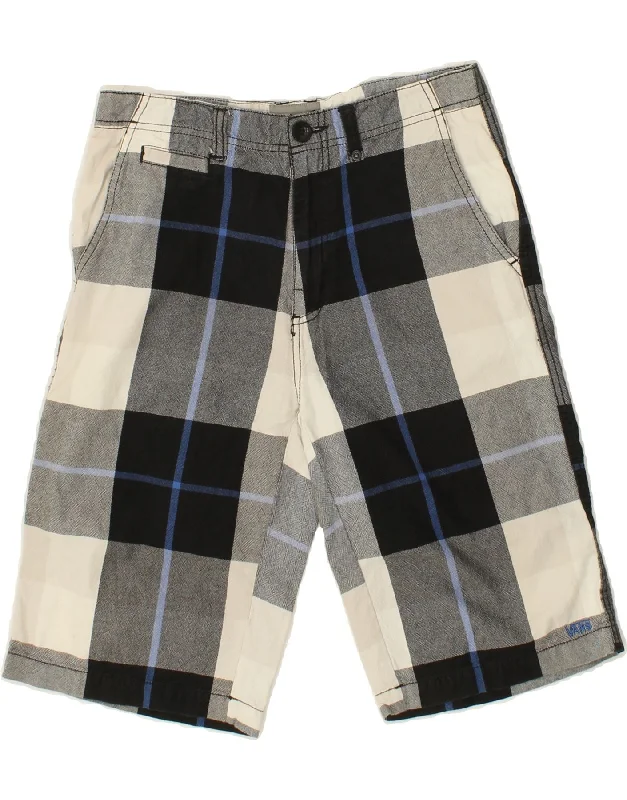 VANS Boys Chino Shorts 15-16 Years W28  Grey Check Cotton