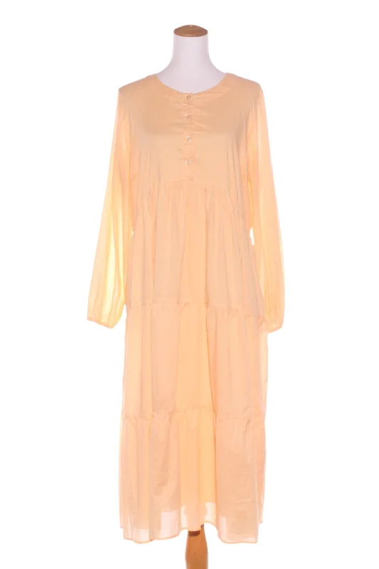 BLAK LUXE - Peach sorbet tiered cotton midi dress! 14