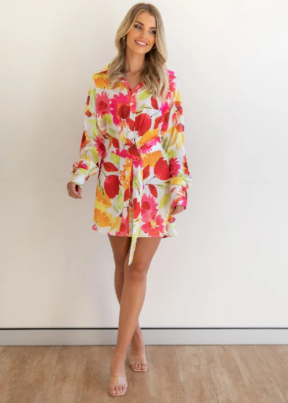 Burty Dress - Fuschia Sunflower