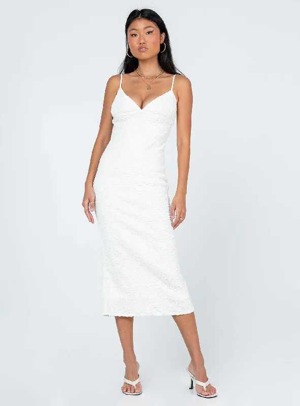 Char Midi Dress White