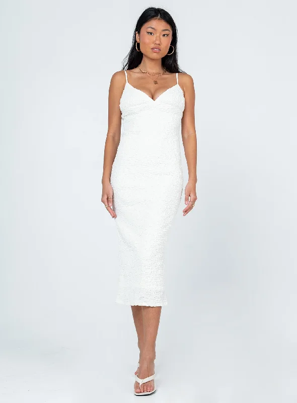 Char Midi Dress White