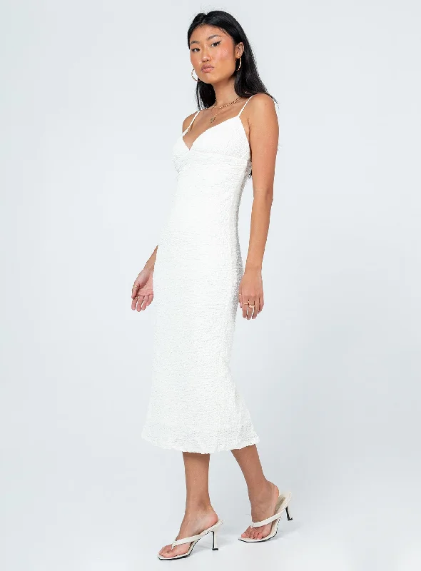 Char Midi Dress White