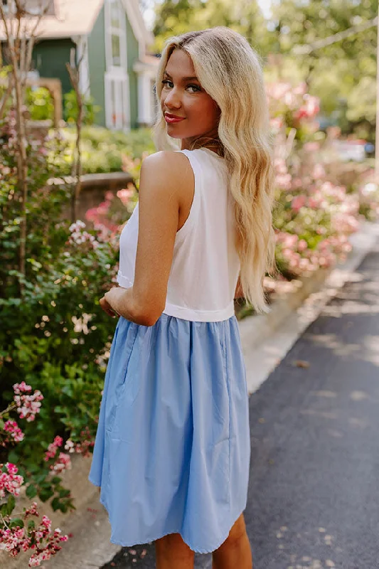 Countryside Drive Mini Dress in Sky Blue