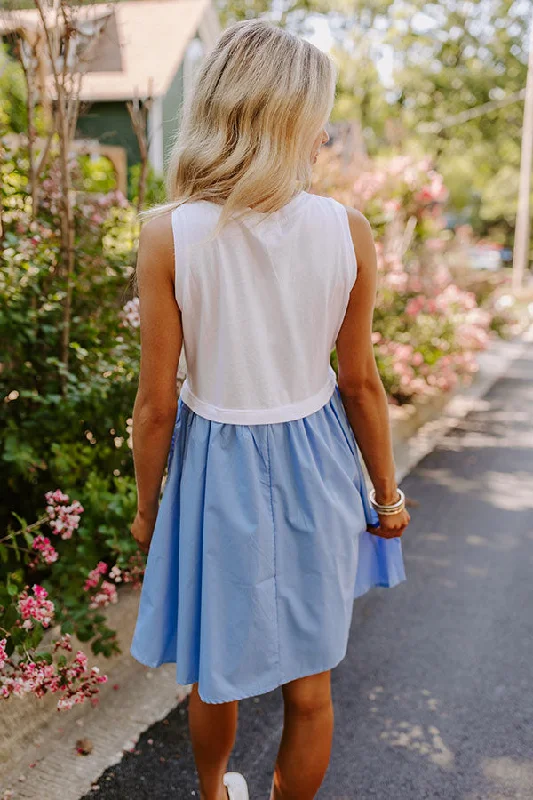 Countryside Drive Mini Dress in Sky Blue