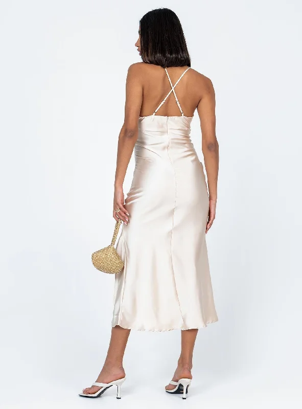 Dominque Midi Dress Champagne