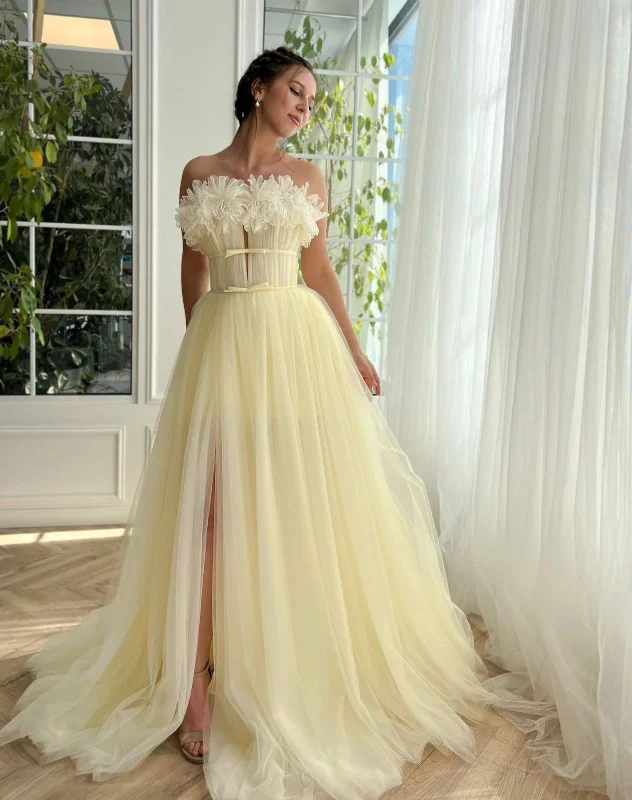 Draped Buttercream Allure Gown