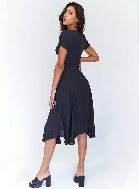 Felleni Midi Dress Black