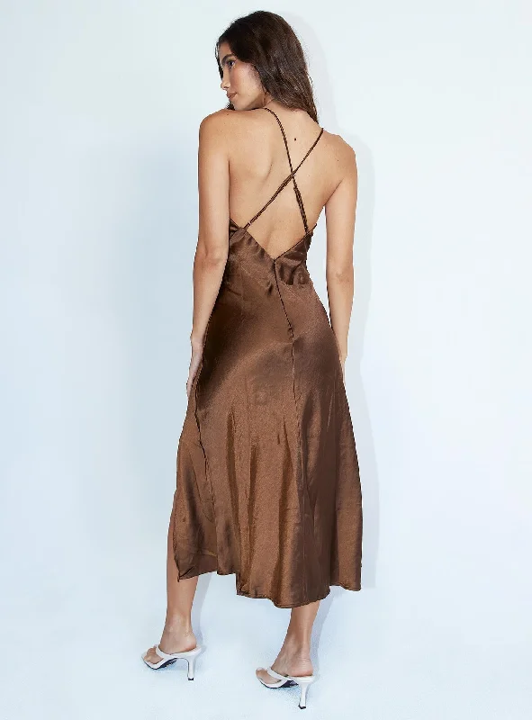 Gigi Midi Dress Brown