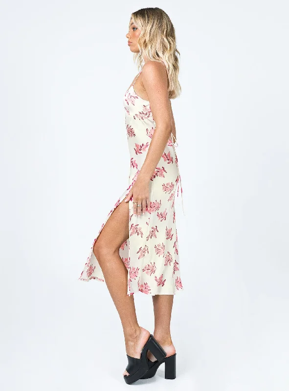 Gigi Midi Dress Cream / Pink Floral