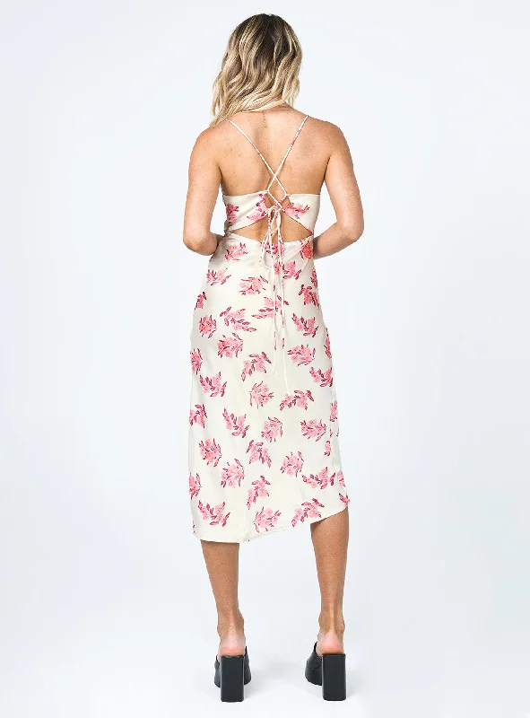 Gigi Midi Dress Cream / Pink Floral