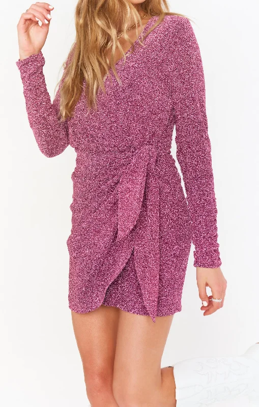 Kimora Mini Dress ~ Pink Shimmy Shine