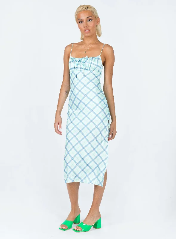 Kirra Midi Dress Green / Blue