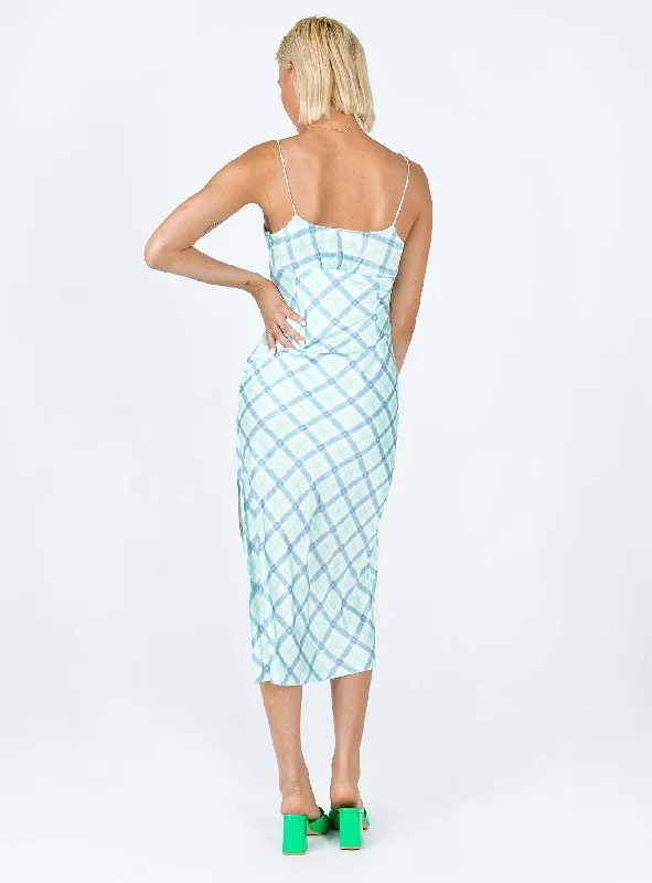 Kirra Midi Dress Green / Blue