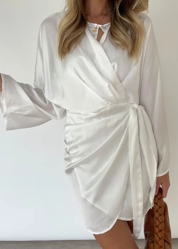 Laray Tie Dress - White