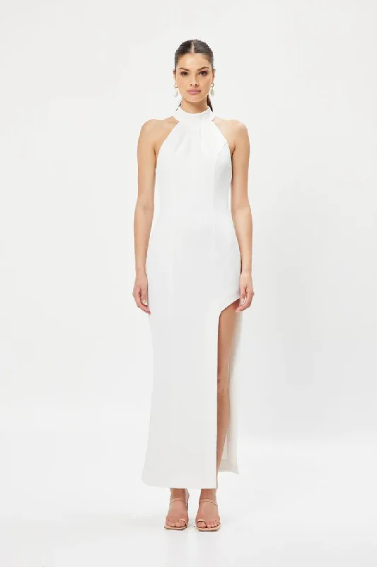 Miniata White Halter Gown