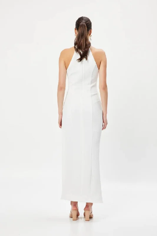 Miniata White Halter Gown