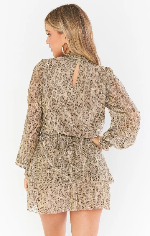 Russo Ruffle Dress ~ Glitter Python