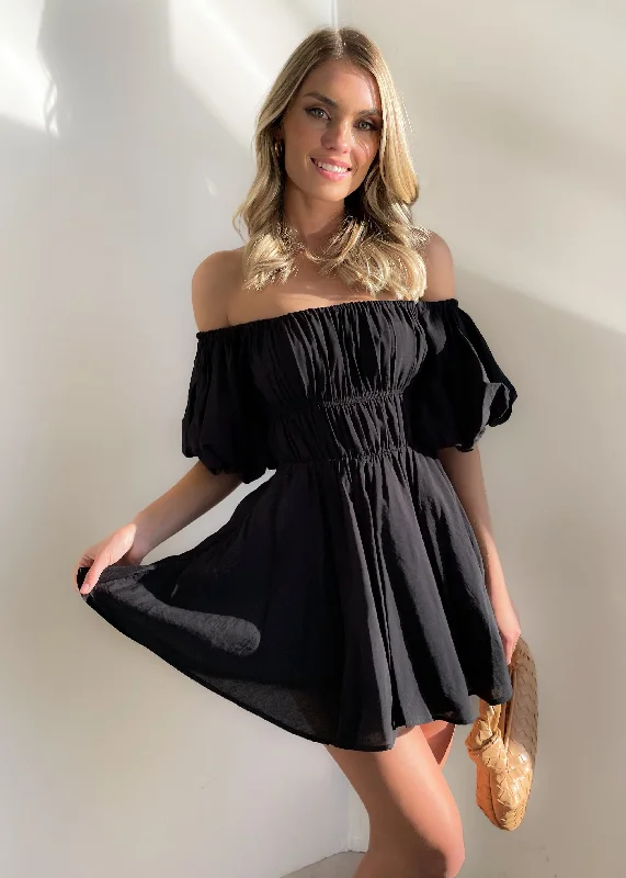 Tami Off Shoulder Dress - Black