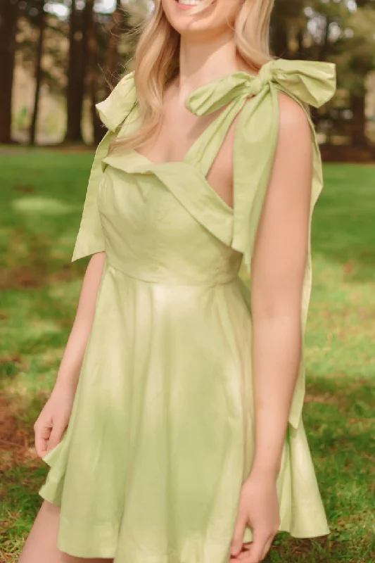 Walking Down the Aisle Lime Mini Dress