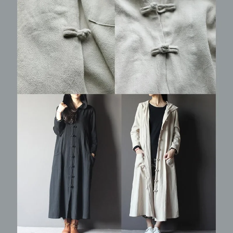 black linen cardigan dress plus size long maxi coat summer linen clothing