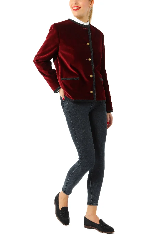 Jacket from bordeaux velvet