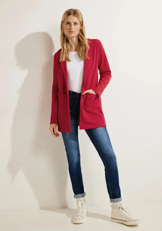 Cecil Detachable Hooded Blazer, Casual Red