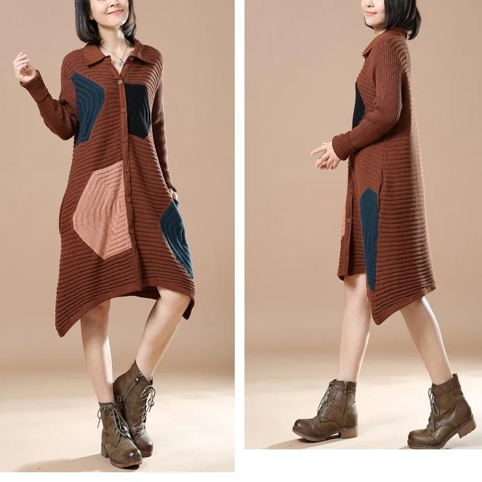 Chocolate sweaters oversized women winter dress coats