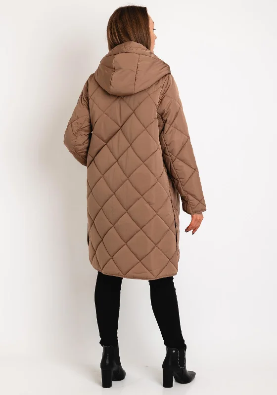 Frandsen Diamond Quilted Coat, Brown