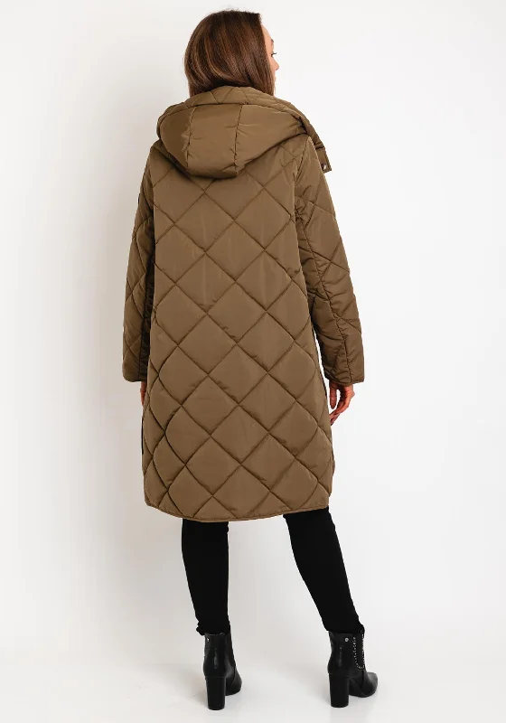 Frandsen Diamond Quilted Coat, Khaki